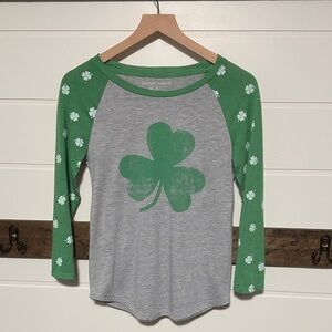🍀 Grayson Threads Shamrock Raglan Tee – Size Small
